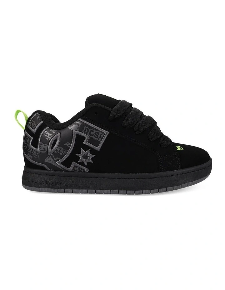 Court Graffik Skate Shoes in Black/Grey/Lime image 1