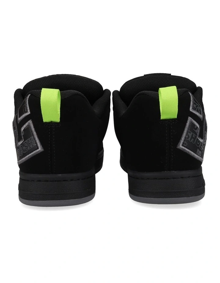 Court Graffik Skate Shoes in Black/Grey/Lime image 4