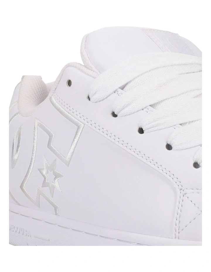 Court Graffik Sneakers in White/White image 3