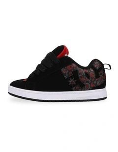 Court Graffik Skate Shoes in Black/Grey/Red