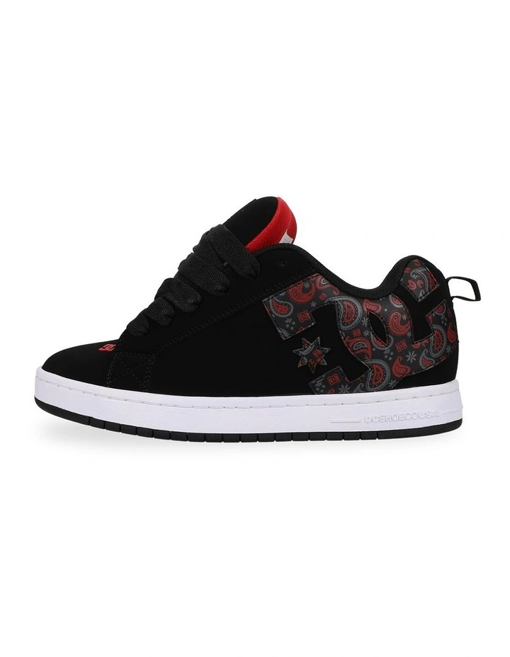 Court Graffik Skate Shoes in Black/Grey/Red image 1