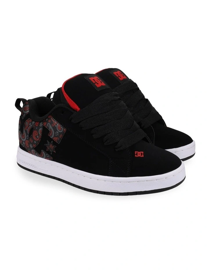 Court Graffik Skate Shoes in Black/Grey/Red image 2