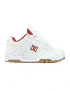 Stag Skate Shoes in White/Brick Red/Gum