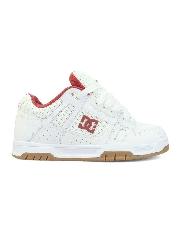 Stag Skate Shoes in White/Brick Red/Gum image 1