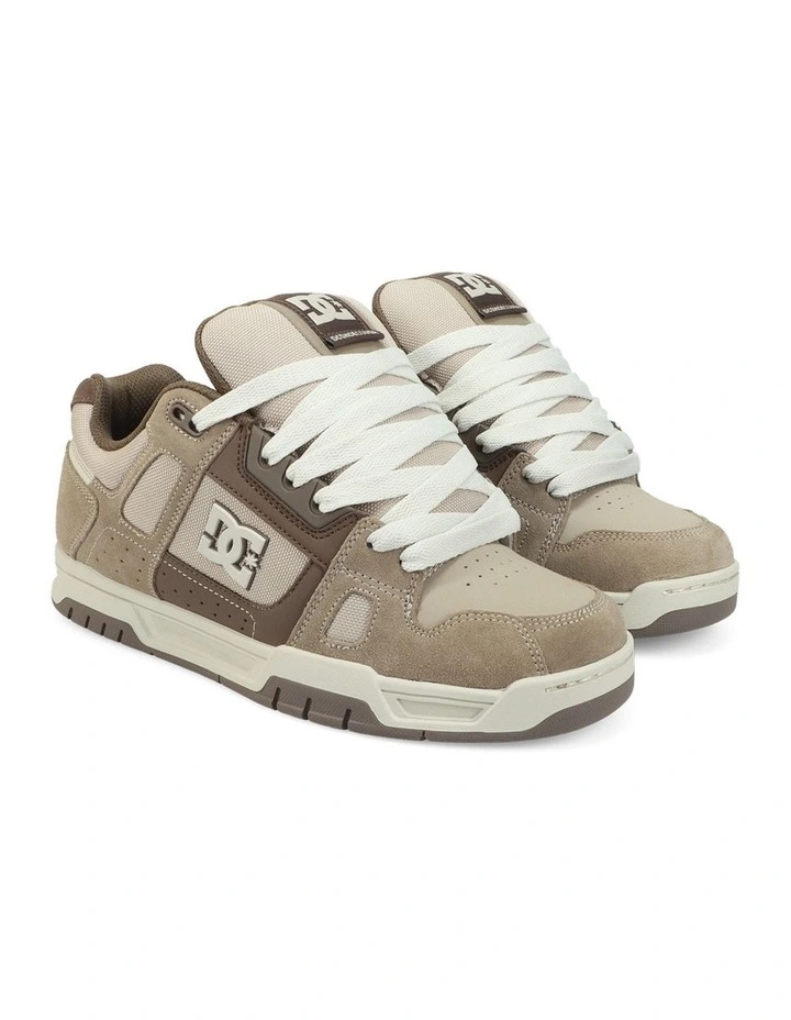 Stag Skate Shoes in Taupe/Off White image 2