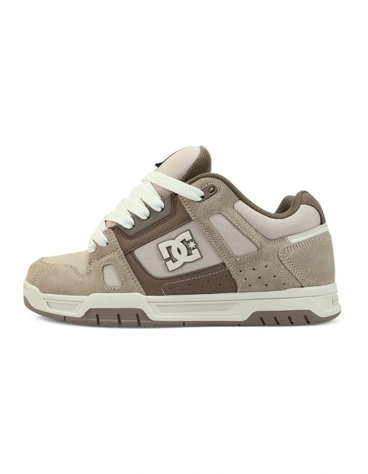 Stag Skate Shoes in Taupe/Off White image 3