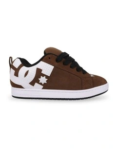 Court Graffik S Skate Shoes in Brown/White