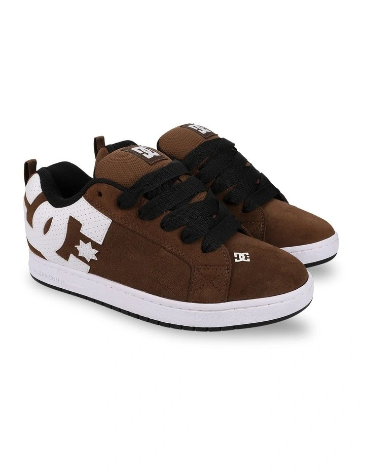 Court Graffik S Skate Shoes in Brown/White image 2