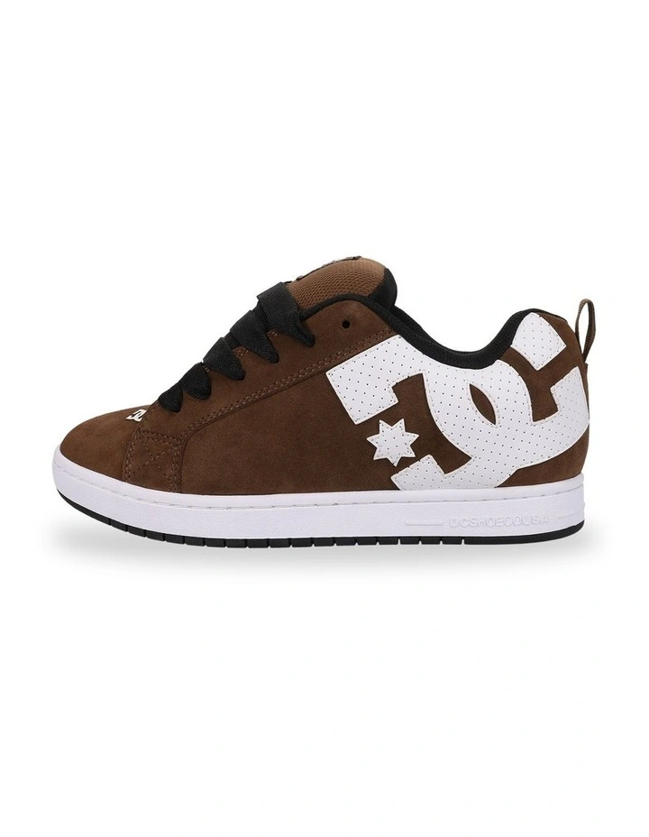 Court Graffik S Skate Shoes in Brown/White image 3