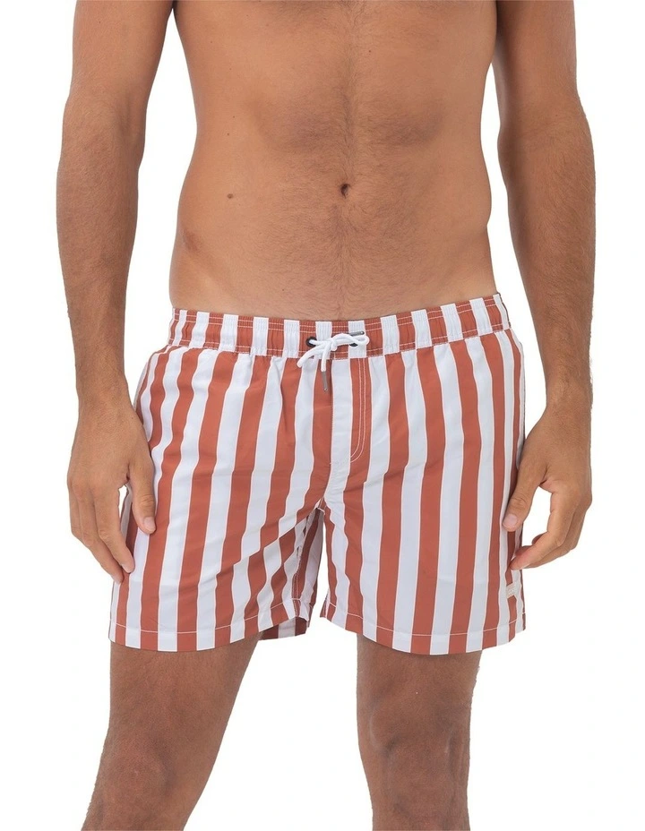 Classic Bombay Mens Swim Shorts in Red image 3