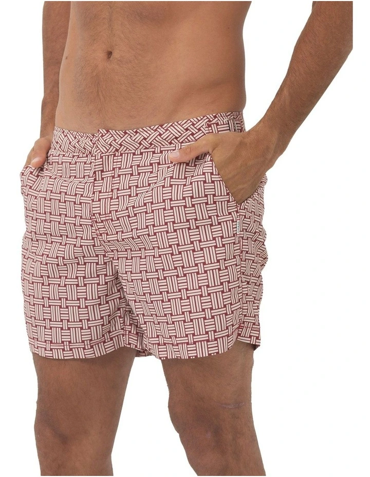 Bombay Weave Swim Shorts in Wine image 1