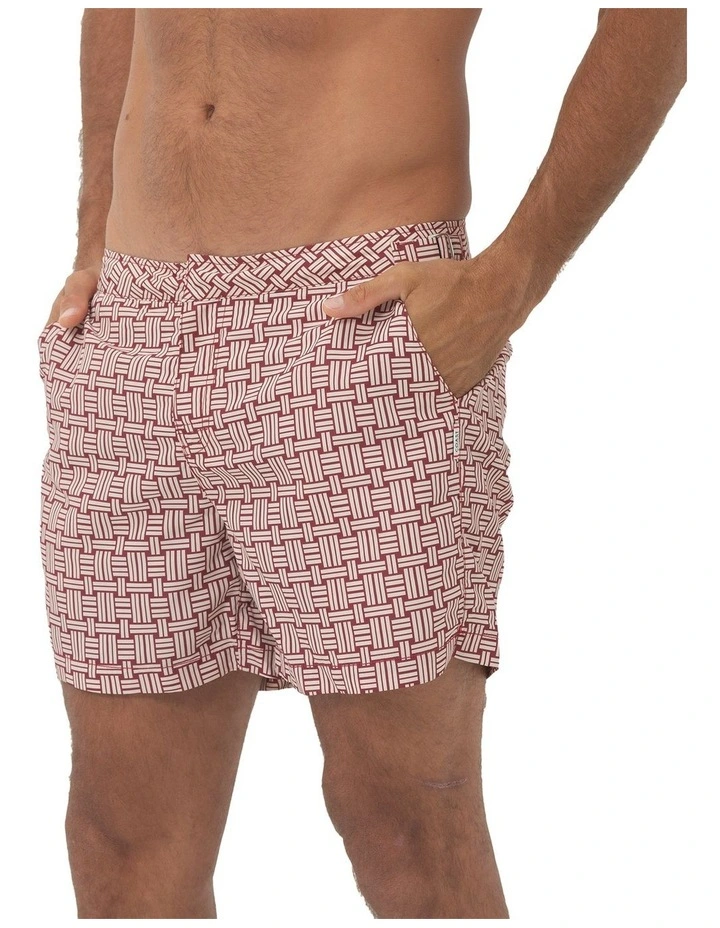 Bombay Weave Swim Shorts in Wine image 1