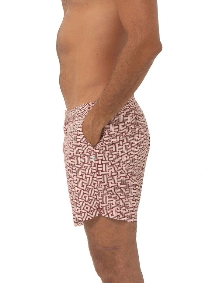 Bombay Weave Swim Shorts in Wine image 3