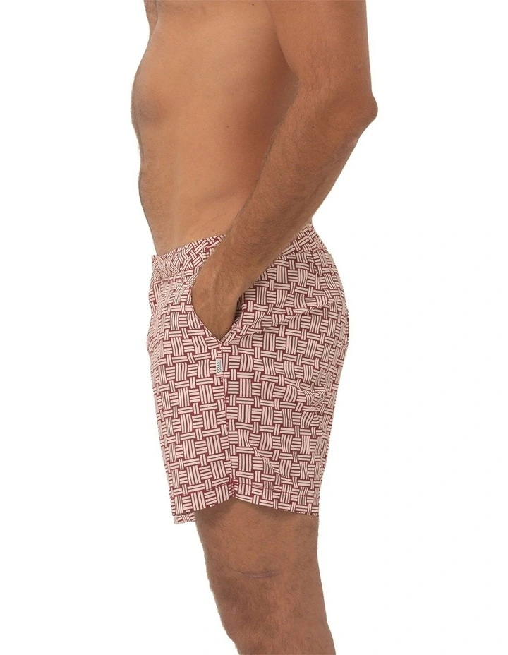 Bombay Weave Swim Shorts in Wine image 3