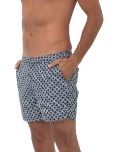 Iris Square Swim Shorts in Navy