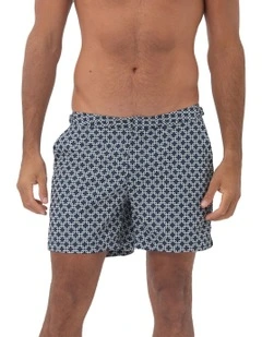 Iris Square Swim Shorts in Navy