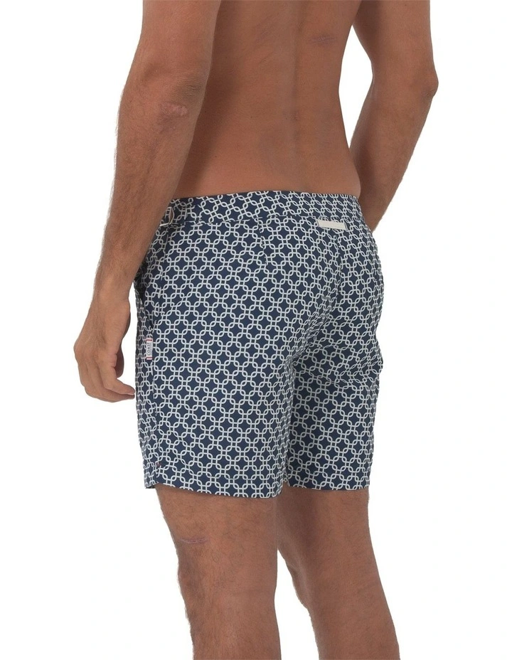 Iris Square Swim Shorts in Navy image 2