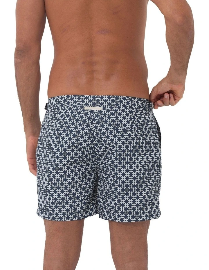 Iris Square Swim Shorts in Navy image 2