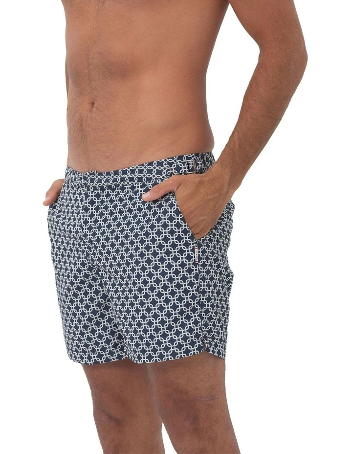 Iris Square Swim Shorts in Navy image 3