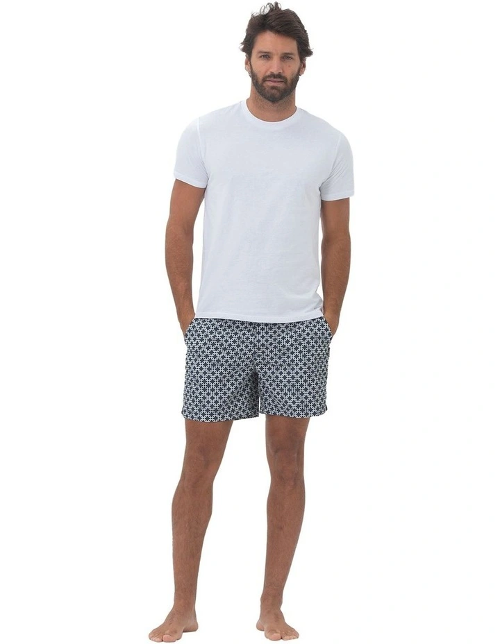 Iris Square Swim Shorts in Navy image 5