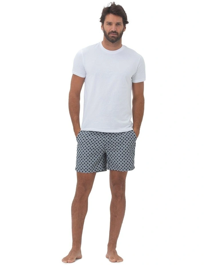 Iris Square Swim Shorts in Navy image 5