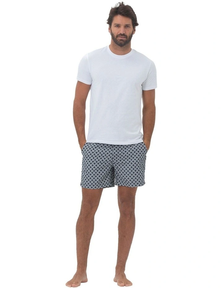 Iris Square Swim Shorts in Navy image 5