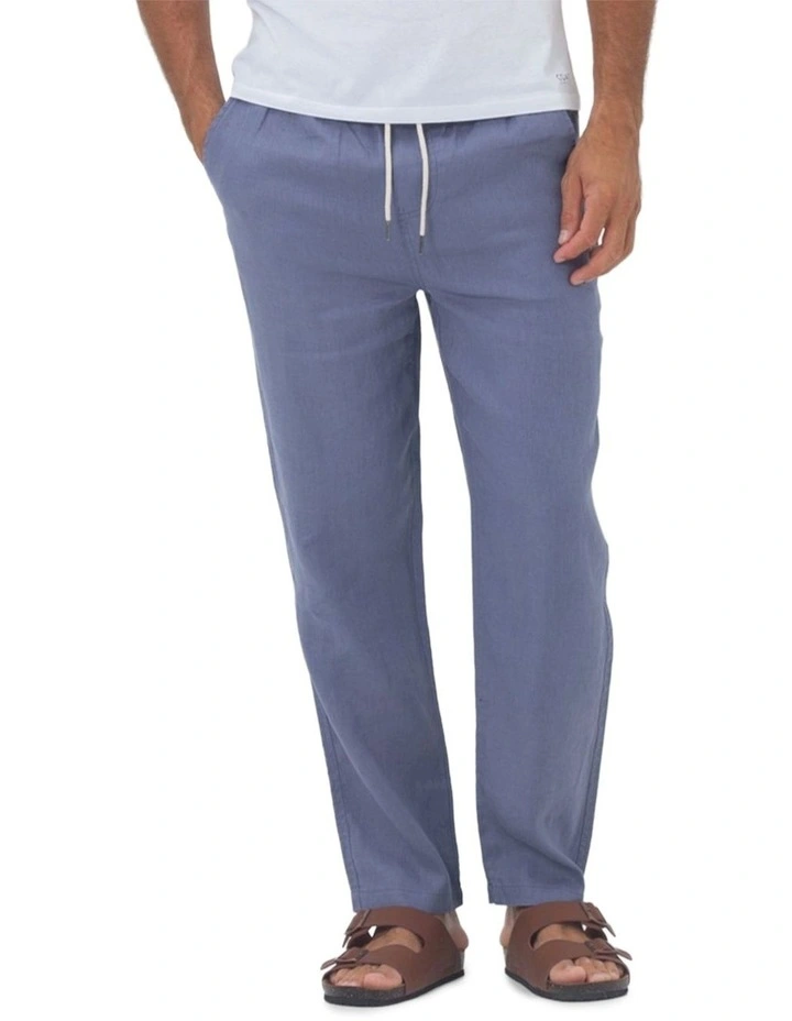 Coast Linen Pants in Denim Blue image 1