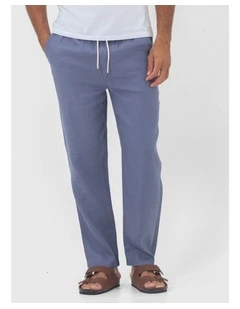 Coast Linen Pants in Denim Blue