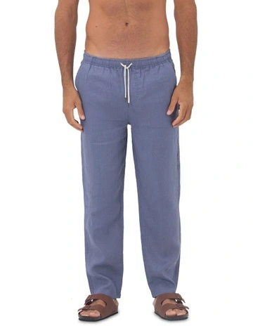 Coast Linen Pants in Denim Blue