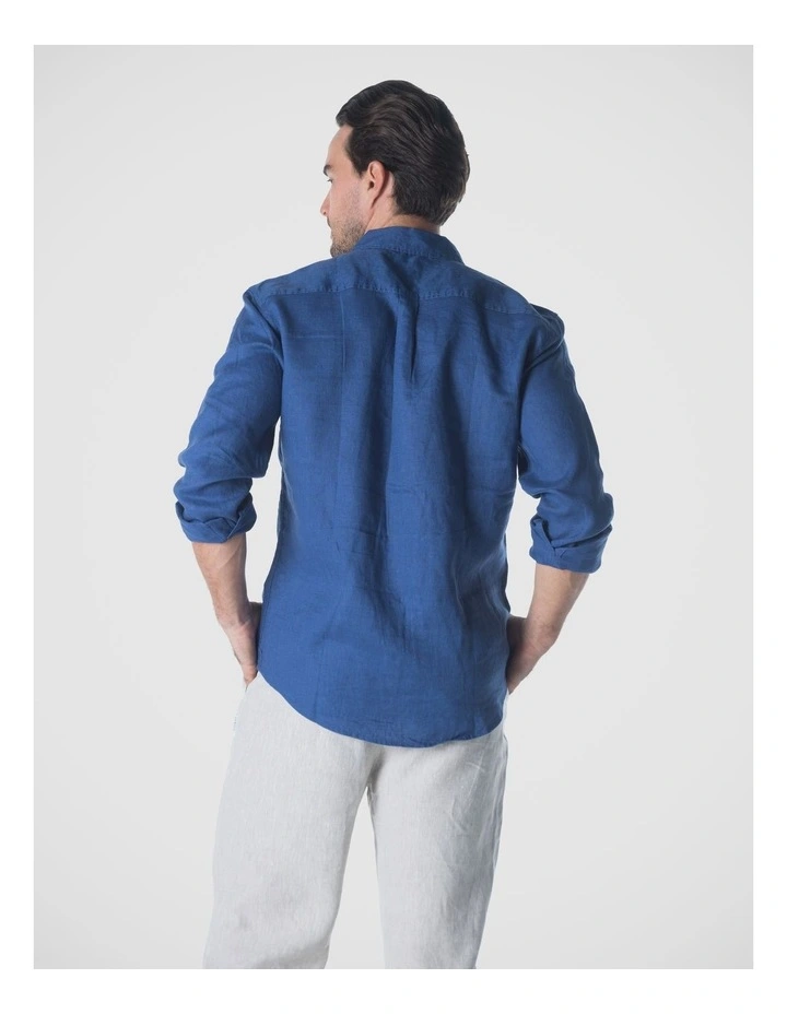 Linen Shirt in Indigo Blue image 2