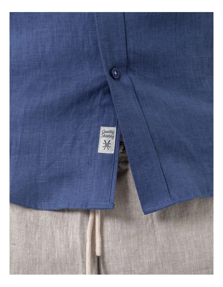 Linen Shirt in Indigo Blue image 3