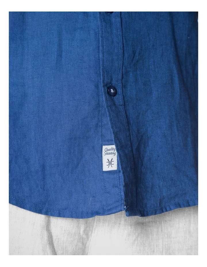 Linen Shirt in Indigo Blue image 4