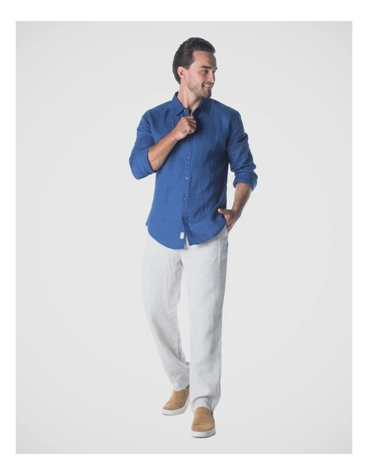 Linen Shirt in Indigo Blue image 6