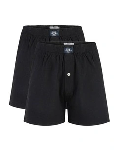 Knit Boxers 2 Pack in Black