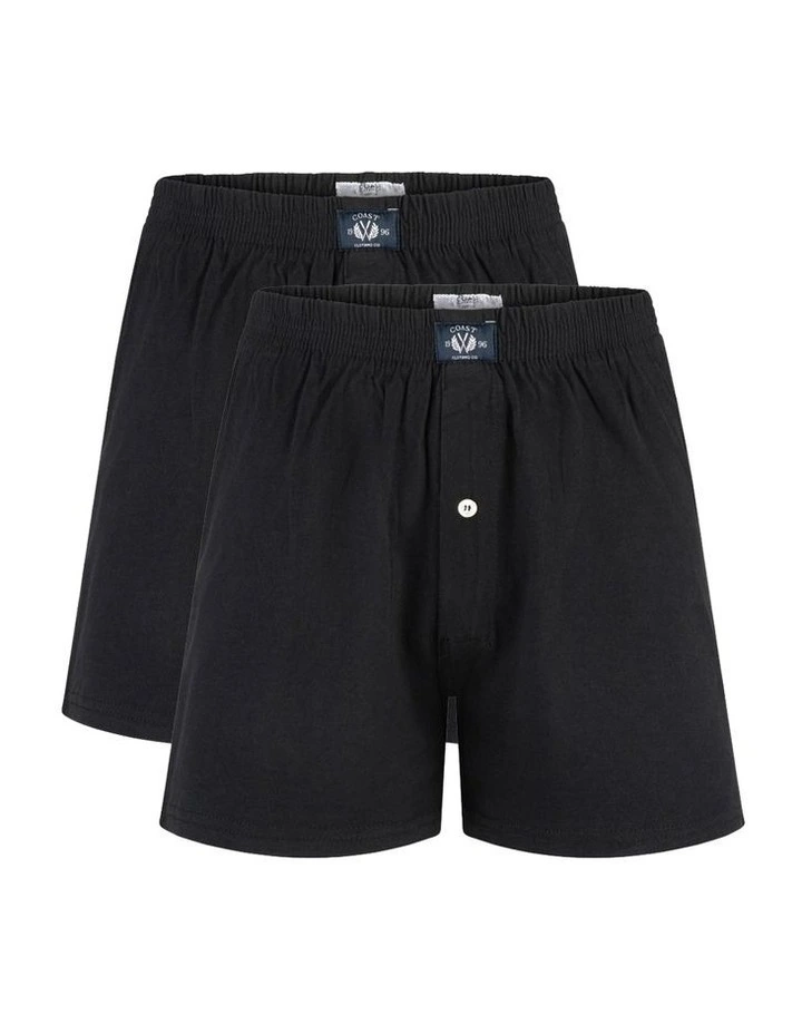 Knit Boxers 2 Pack in Black image 1