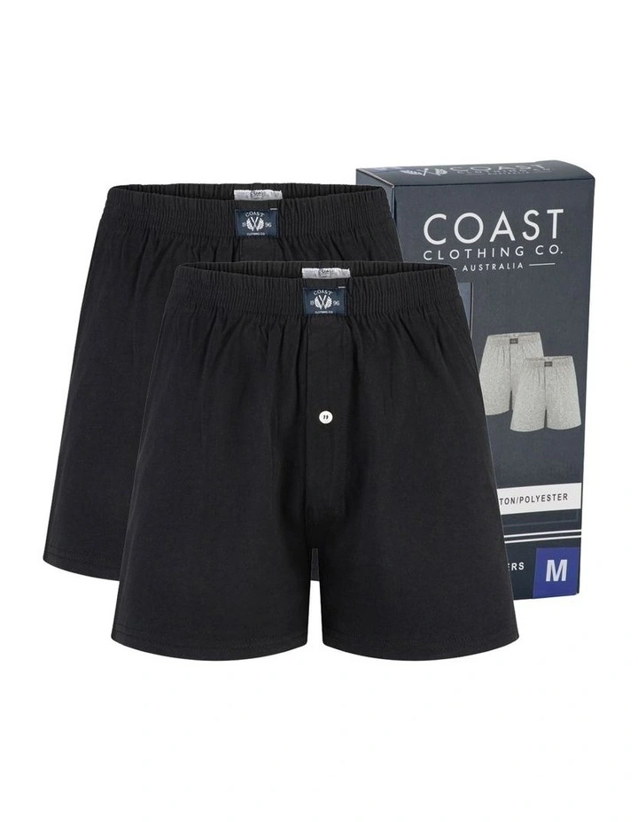 Knit Boxers 2 Pack in Black image 6