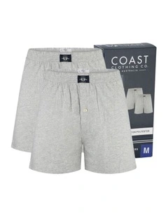 Knit Boxers 2 Pack in Grey