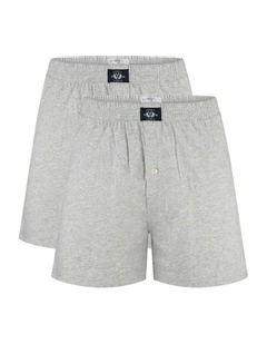 Knit Boxers 2 Pack in Grey