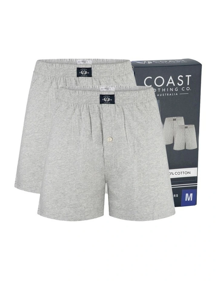 Knit Boxers 2 Pack in Grey image 1