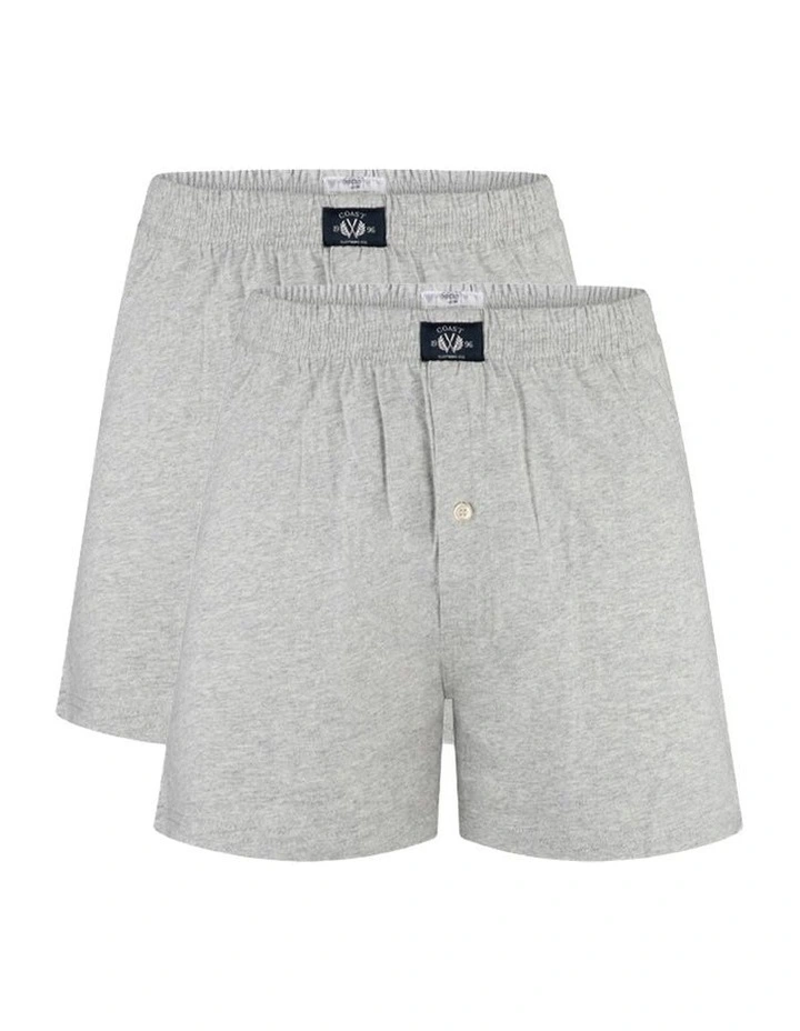 Knit Boxers 2 Pack in Grey image 1