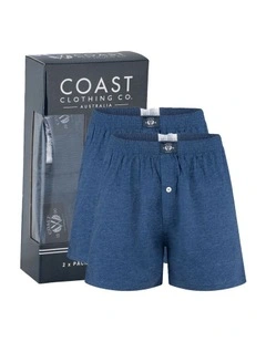 Knit Boxers 2 Pack in Navy Iris