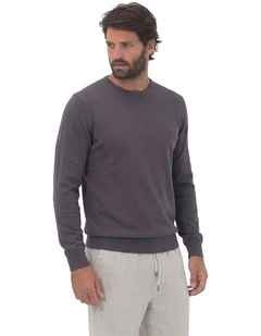 Crew Neck Jumper in Charcoal