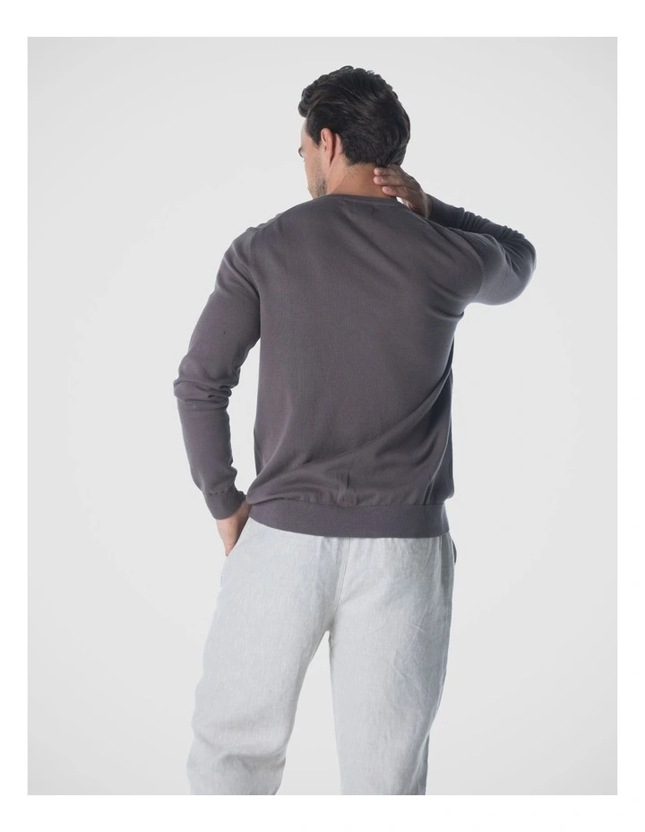 Crew Neck Jumper in Charcoal image 2
