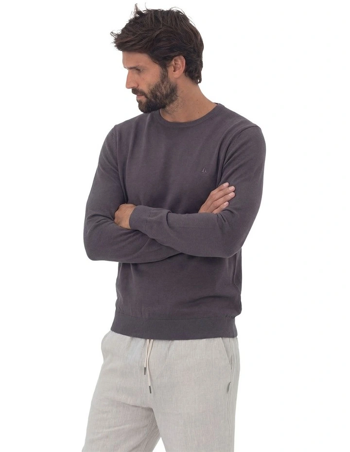 Crew Neck Jumper in Charcoal image 3