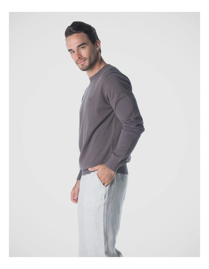 Crew Neck Jumper in Charcoal image 3