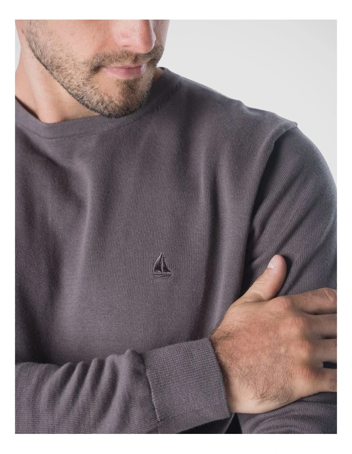 Crew Neck Jumper in Charcoal image 4