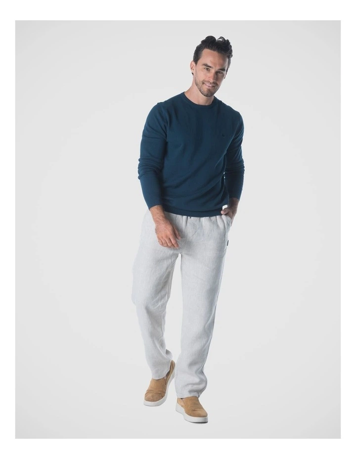Cotton Crew Neck Jumper in Blue image 5