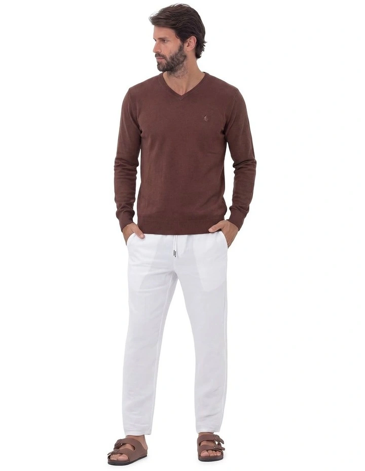 V-Neck Jumper in Chocolate image 5