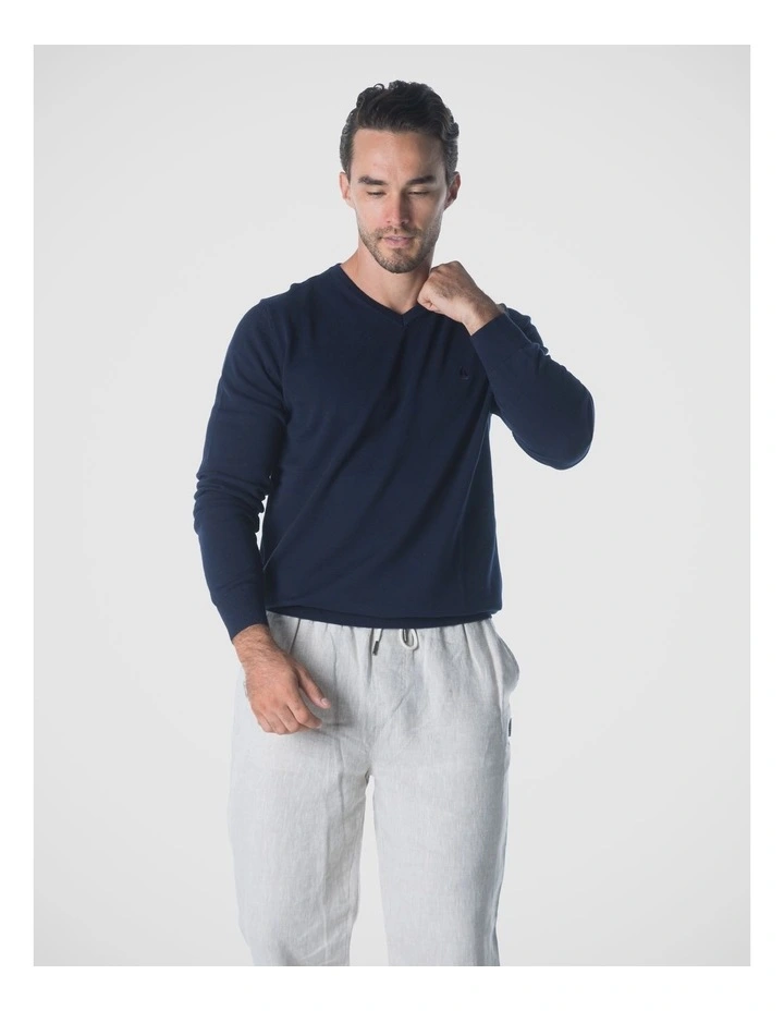V-neck Jumper in Navy image 1