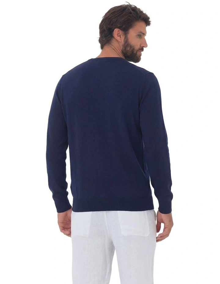 V-neck Jumper in Navy image 2